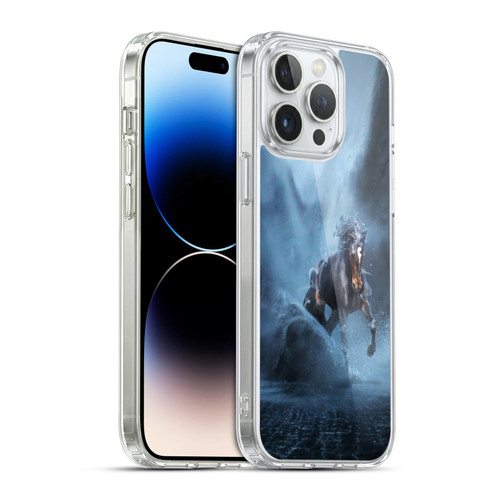 Klaudia Senator Animal Art Black Horse Soft Gel Case for Apple iPhone 14 Pro Max & MagSafe