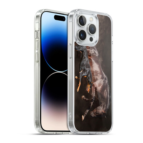 Klaudia Senator Animal Art Doberman And Horse Soft Gel Case for Apple iPhone 14 Pro Max & MagSafe