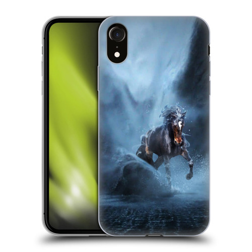 Klaudia Senator Animal Art Black Horse Soft Gel Case for Apple iPhone XR