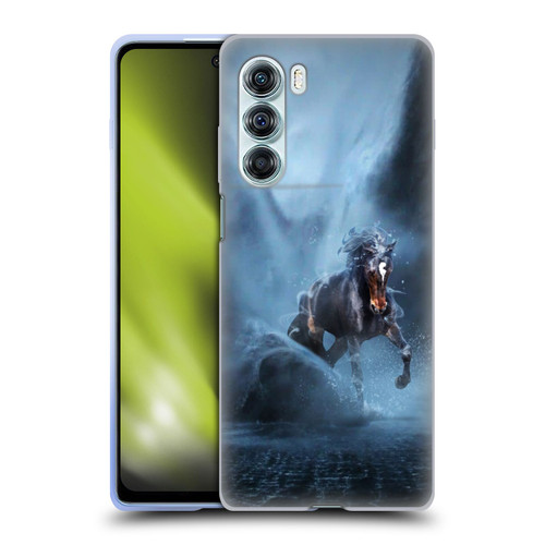 Klaudia Senator Animal Art Black Horse Soft Gel Case for Motorola Edge S30 / Moto G200 5G