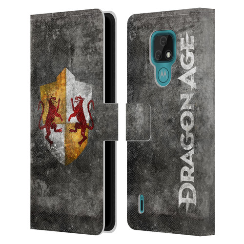 EA Bioware Dragon Age Heraldry Ferelden Distressed Leather Book Wallet Case Cover For Motorola Moto E7