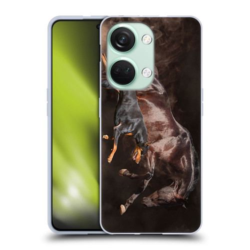 Klaudia Senator Animal Art Doberman And Horse Soft Gel Case for OnePlus Nord 3 5G