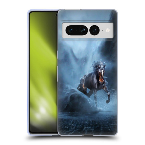 Klaudia Senator Animal Art Black Horse Soft Gel Case for Google Pixel 7 Pro