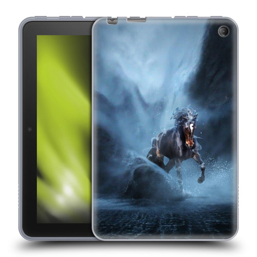 Klaudia Senator Animal Art Black Horse Soft Gel Case for Amazon Fire 7 2022