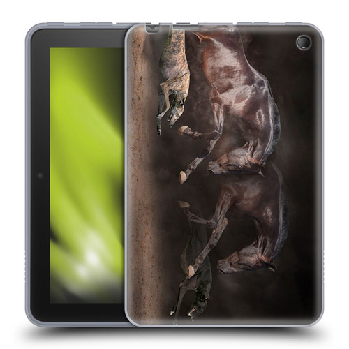 Klaudia Senator Animal Art Greyhound And Horse Soft Gel Case for Amazon Fire 7 2022