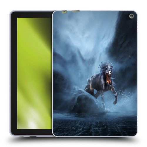 Klaudia Senator Animal Art Black Horse Soft Gel Case for Amazon Fire HD 10 / Plus 2021