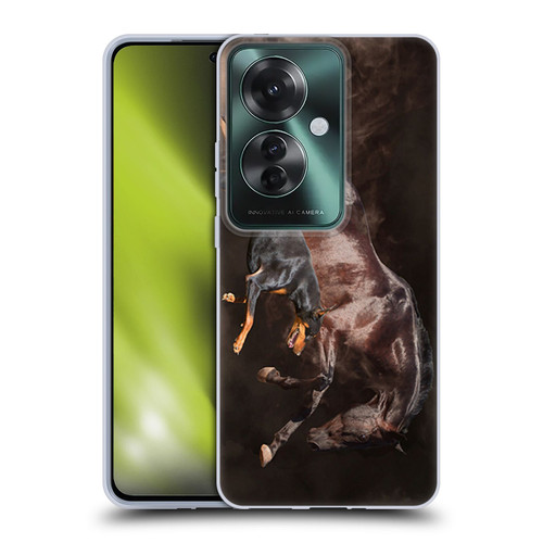 Klaudia Senator Animal Art Doberman And Horse Soft Gel Case for OPPO Reno11 F 5G / F25 Pro 5G
