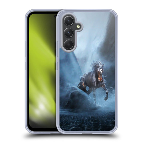 Klaudia Senator Animal Art Black Horse Soft Gel Case for Samsung Galaxy A54 5G