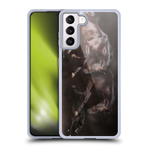 Klaudia Senator Animal Art Greyhound And Horse Soft Gel Case for Samsung Galaxy S21+ 5G