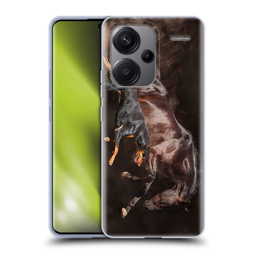 Klaudia Senator Animal Art Doberman And Horse Soft Gel Case for Xiaomi Redmi Note 13 Pro Plus 5G