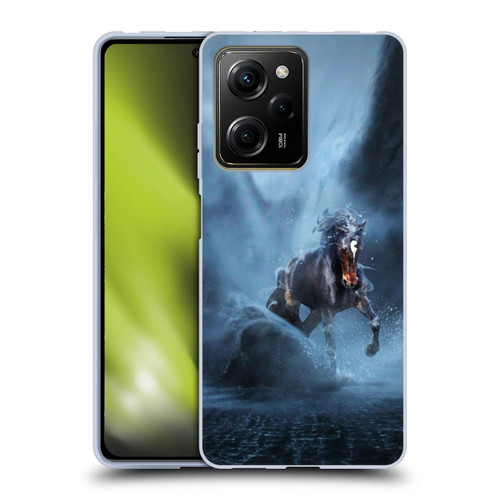 Klaudia Senator Animal Art Black Horse Soft Gel Case for Xiaomi Redmi Note 12 Pro 5G