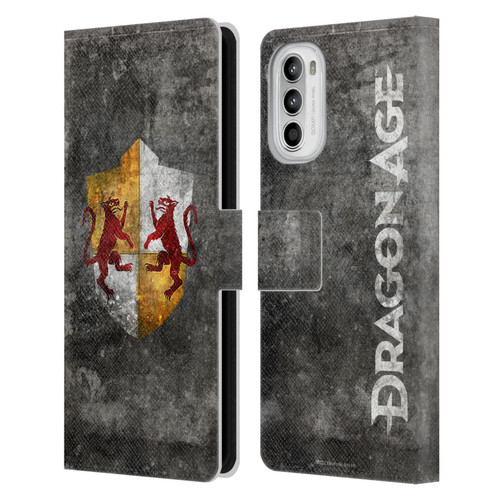 EA Bioware Dragon Age Heraldry Ferelden Distressed Leather Book Wallet Case Cover For Motorola Moto G52