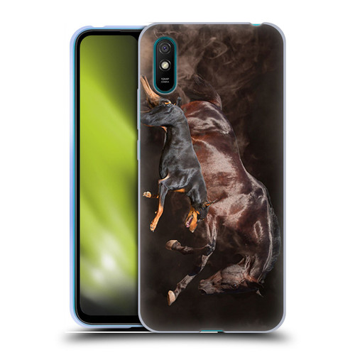 Klaudia Senator Animal Art Doberman And Horse Soft Gel Case for Xiaomi Redmi 9A / Redmi 9AT