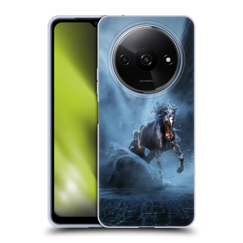Klaudia Senator Animal Art Black Horse Soft Gel Case for Xiaomi Redmi A3