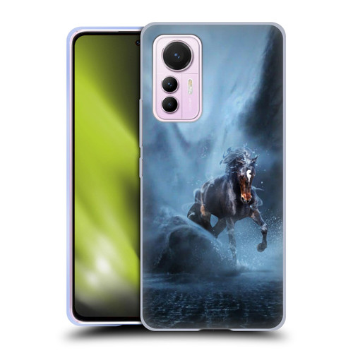 Klaudia Senator Animal Art Black Horse Soft Gel Case for Xiaomi 12 Lite