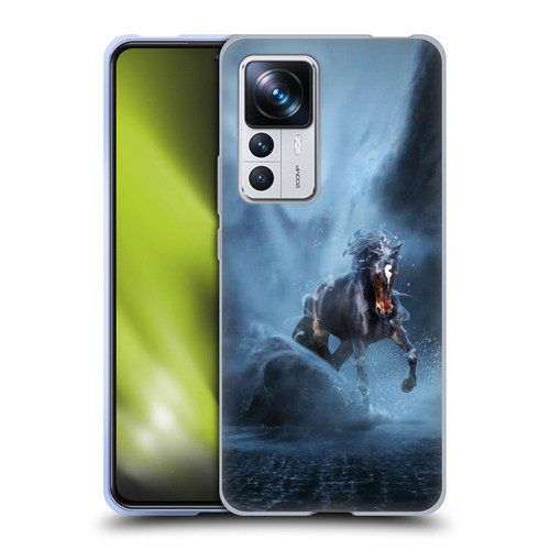 Klaudia Senator Animal Art Black Horse Soft Gel Case for Xiaomi 12T Pro