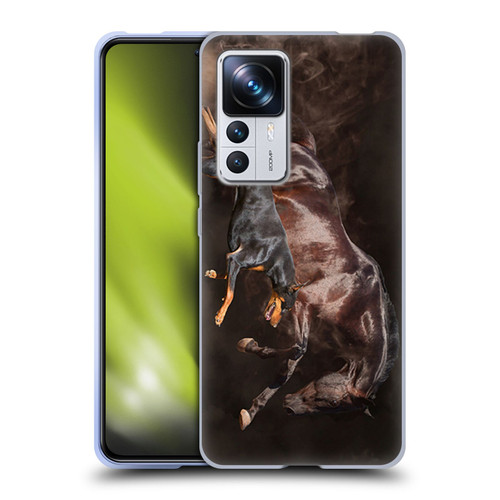 Klaudia Senator Animal Art Doberman And Horse Soft Gel Case for Xiaomi 12T Pro