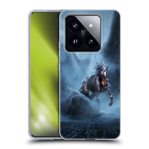 Klaudia Senator Animal Art Black Horse Soft Gel Case for Xiaomi 14 Pro