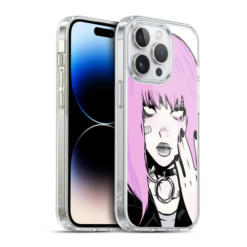 Zombie Makeout Club Graphics Pink Hair Soft Gel Case for Apple iPhone 13 Pro & MagSafe