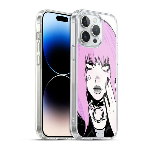 Zombie Makeout Club Graphics Pink Hair Soft Gel Case for Apple iPhone 14 Pro Max & MagSafe