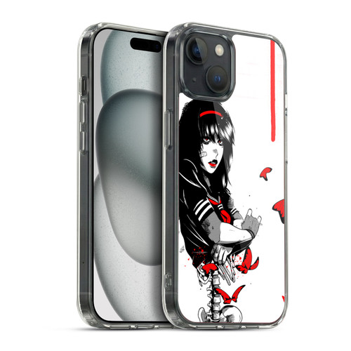 Zombie Makeout Club Graphics Butterflies Soft Gel Case for Apple iPhone 15 Plus & MagSafe