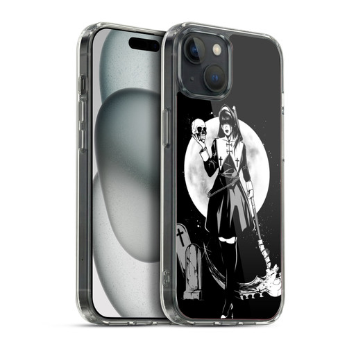 Zombie Makeout Club Graphics Skull Head Soft Gel Case for Apple iPhone 15 Plus & MagSafe