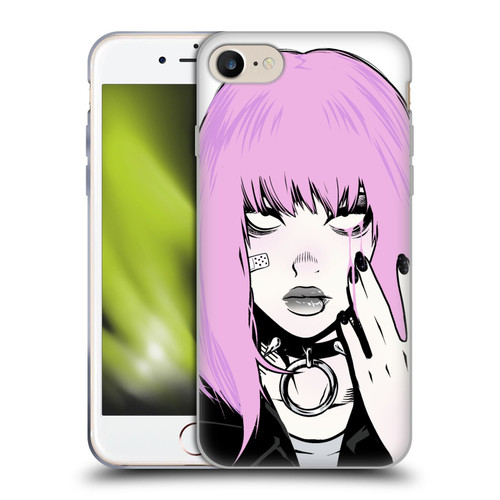 Zombie Makeout Club Graphics Pink Hair Soft Gel Case for Apple iPhone 7 / 8 / SE 2020 & 2022