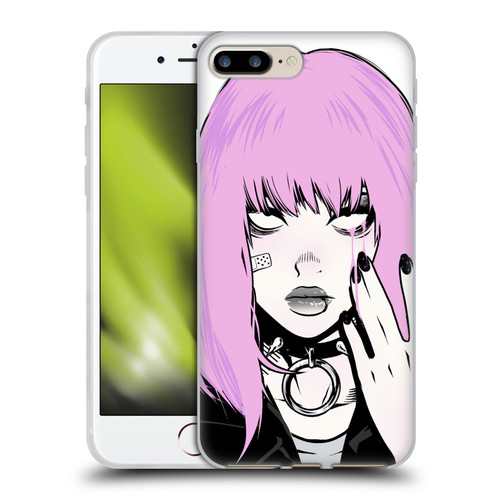 Zombie Makeout Club Graphics Pink Hair Soft Gel Case for Apple iPhone 7 Plus / iPhone 8 Plus