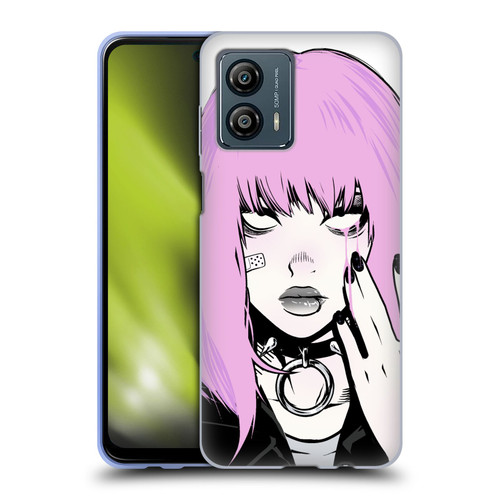 Zombie Makeout Club Graphics Pink Hair Soft Gel Case for Motorola Moto G53 5G