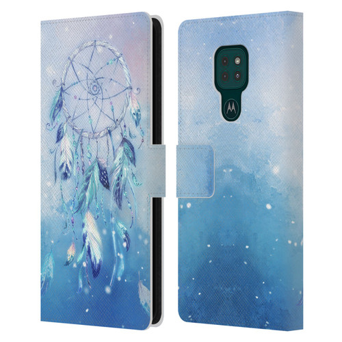 Simone Gatterwe Assorted Designs Blue Dreamcatcher Leather Book Wallet Case Cover For Motorola Moto G9 Play