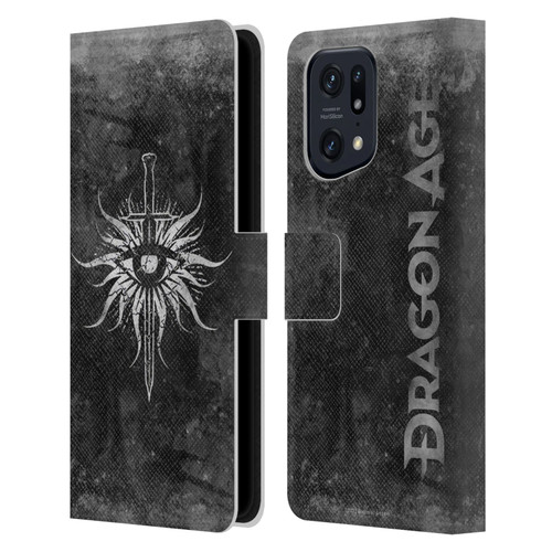 EA Bioware Dragon Age Heraldry Inquisition Distressed Leather Book Wallet Case Cover For OPPO Find X5 Pro