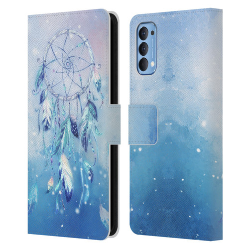 Simone Gatterwe Assorted Designs Blue Dreamcatcher Leather Book Wallet Case Cover For OPPO Reno 4 5G