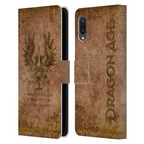 EA Bioware Dragon Age Heraldry Grey Wardens Distressed Leather Book Wallet Case Cover For Samsung Galaxy A02/M02 (2021)