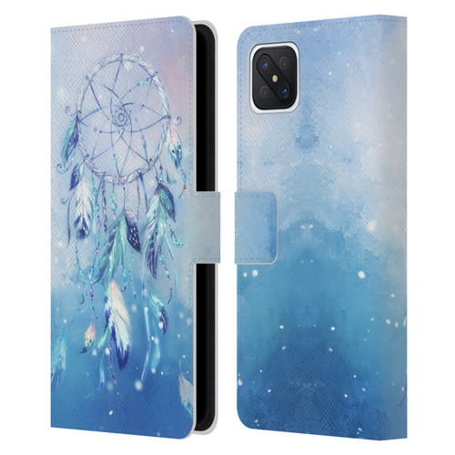 Simone Gatterwe Assorted Designs Blue Dreamcatcher Leather Book Wallet Case Cover For OPPO Reno4 Z 5G