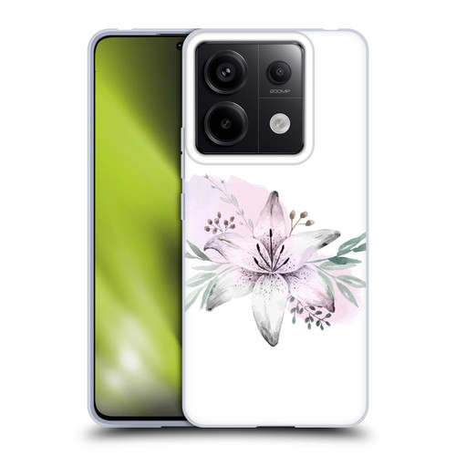 Anis Illustration Floral Pattern Lilium Flower Soft Gel Case for Xiaomi Redmi Note 13 Pro 5G