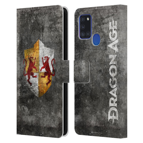 EA Bioware Dragon Age Heraldry Ferelden Distressed Leather Book Wallet Case Cover For Samsung Galaxy A21s (2020)