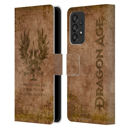 EA Bioware Dragon Age Heraldry Grey Wardens Distressed Leather Book Wallet Case Cover For Samsung Galaxy A33 5G (2022)