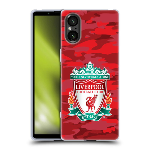 Liverpool Football Club Camou Home Colourways Crest Soft Gel Case for Sony Xperia 5 V 5G