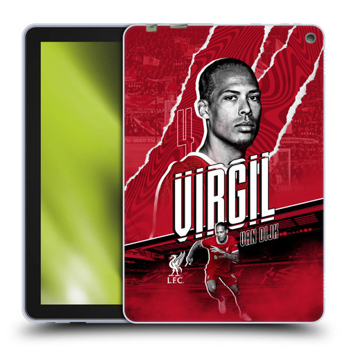 Liverpool Football Club 2023/24 First Team Virgil van Dijk Soft Gel Case for Amazon Fire HD 10 / Plus 2021