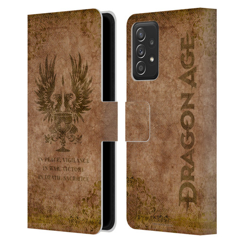 EA Bioware Dragon Age Heraldry Grey Wardens Distressed Leather Book Wallet Case Cover For Samsung Galaxy A53 5G (2022)