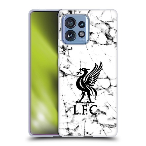 Liverpool Football Club Marble Black Liver Bird Soft Gel Case for Motorola Moto Edge 40 Pro/Plus 2023