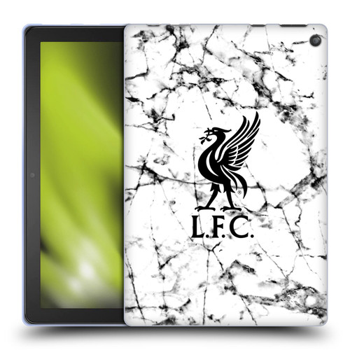 Liverpool Football Club Marble Black Liver Bird Soft Gel Case for Amazon Fire HD 10 / Plus 2021