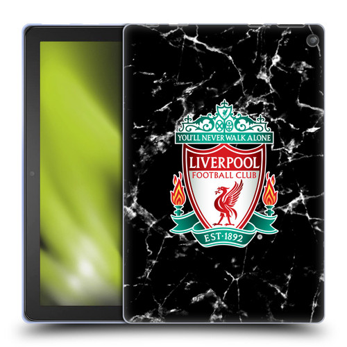 Liverpool Football Club Marble Black Crest Soft Gel Case for Amazon Fire HD 10 / Plus 2021