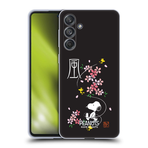 Peanuts Oriental Snoopy Cherry Blossoms Soft Gel Case for Samsung Galaxy M55 5G