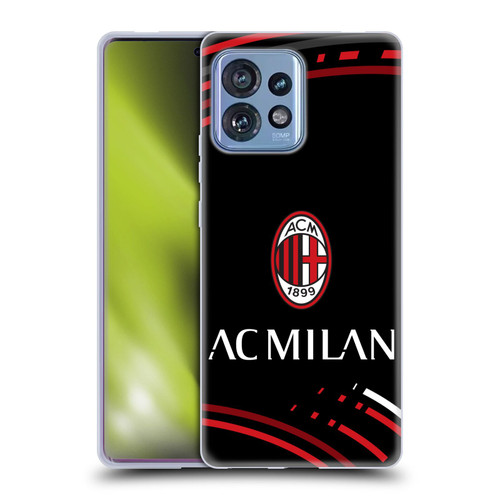 AC Milan Crest Patterns Curved Soft Gel Case for Motorola Moto Edge 40 Pro