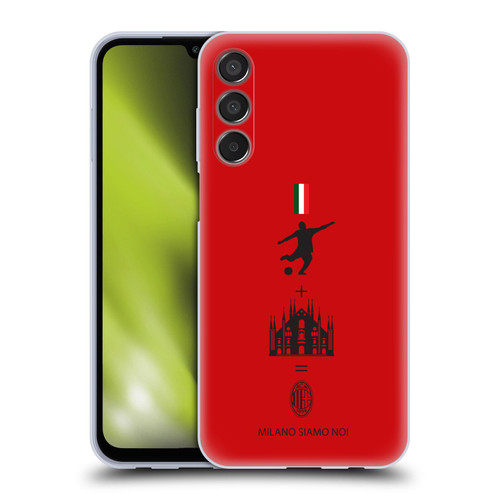 AC Milan Crest Patterns Red Soft Gel Case for Samsung Galaxy M15/F15 5G