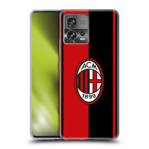 AC Milan Crest Red And Black Soft Gel Case for Motorola Moto Edge 30 Fusion