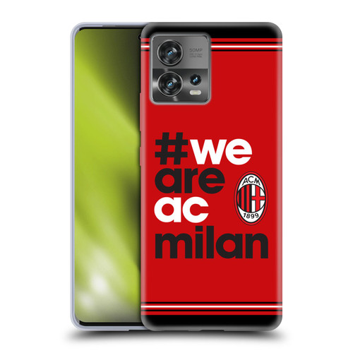 AC Milan Crest Stripes Soft Gel Case for Motorola Moto Edge 30 Fusion
