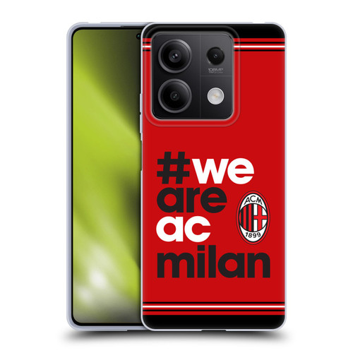 AC Milan Crest Stripes Soft Gel Case for Xiaomi Redmi Note 13 5G