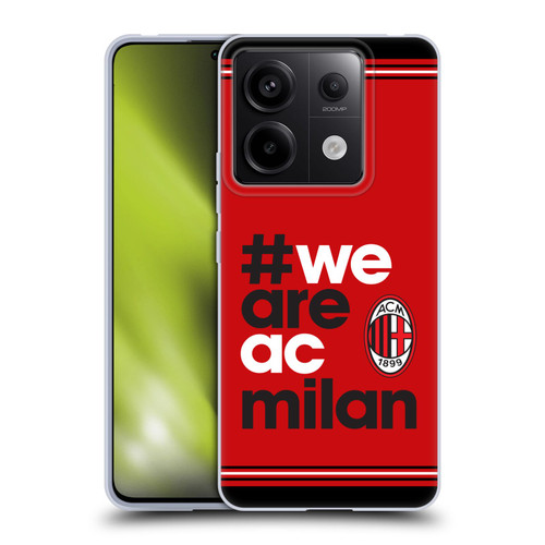 AC Milan Crest Stripes Soft Gel Case for Xiaomi Redmi Note 13 Pro 5G